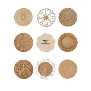 Wholesale Bulk Natural <b>Round</b> Woven <b>Placemats</b> Handmade Rattan Coaster Set Dining Handmade in Vietnam - Product Image 3