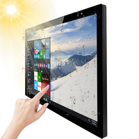 Moniteur tactile industriel mural 27/32/43/49/55/65 pouces Full HD 4K, écran tactile capacitif IP65 étanche HMI