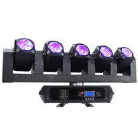Projecteur LED mobile 5 têtes RGBW à faisceau, éclairage de scène DJ, lumière de jour pour parc à thème, stroboscope rotatif, effet de poursuite, DMX512, en alliage d'aluminium