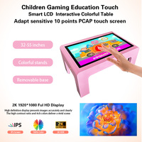 Table tactile d'enseignement interactive pour enfants avec étuis d'apprentissage colorés, table de jeu éducative pour l'apprentissage précoce des enfants