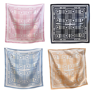 Foulard quadrato 70x70 cm con motivo a quadri, accessorio di moda per donna e uomo - Product Image 1