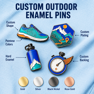 Badges de revers personnalisés modernes en émail pour la course en trail en extérieur, pour l'aventure sportive - Product Image 3