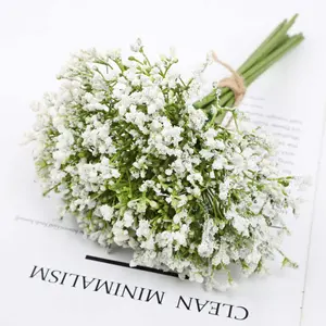 Oferta Especial: Decoración para Bodas, San Valentín, Graduaciones, Flores Artificiales de Gypsophila de Seda de Tacto Real, Coloridas, 32 cm - Product Image 4