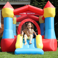 Centre de jeux gonflable extérieur Doctor Dolphin pour enfants, château gonflable avec toboggan, utilisation domestique, tissu Oxford 420D+840D, 2 places