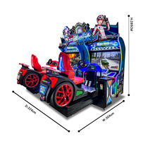 Máquina recreativa de carreras de coches para dos jugadores, operada con monedas, simulador de asiento doble para zona de juegos, popular en Speed Street
