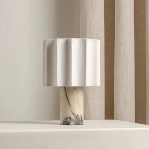 Modern Minimalist Marble Living Room Designer Creative Pleated Cloth <strong>Cover</strong> Bedroom <strong>Headboard</strong> bar Touch Decoration Table Lamp - Product Image 1