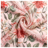 Vente chaude : Tissu en mousseline 100 % polyester léger et fluide, imprimé floral personnalisé, vente en gros pour robes et hijabs pour femmes