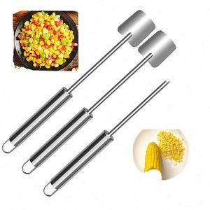 Nouvel Outil de Cuisine Multifonctionnel Semi-Automatique en Acier Inoxydable Argenté pour Couper, Trancher et Granuler le Maïs – Outils pour Fruits et Légumes - Product Image 2