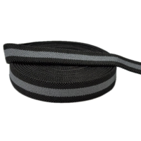 Bande élastique rayée en polyester personnalisable en gros, accessoires vestimentaires épais, ruban extensible résistant et durable pour la couture