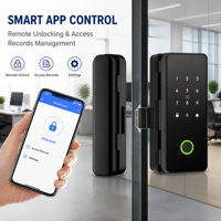 Kunci Pintu Kaca Pintar dengan Pengait, Harga Terjangkau Keamanan Tinggi Sidik Jari Kata Sandi Kartu RFID Tanpa Kunci BLE TTLock Kontrol Jarak Jauh