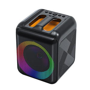 Party <b>Speaker</b> <b>with</b> RGB Flashing Lighting Strong Subwoofer Karaoke Machine <b>with</b> <b>Microphones</b> Family Kids Gifts - Product Image 2