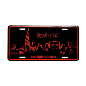 Placa de Matrícula de Aluminio Metálica en Relieve de Alta Calidad, Recuerdo Personalizado de Ámsterdam para Decoración - Product Image 2