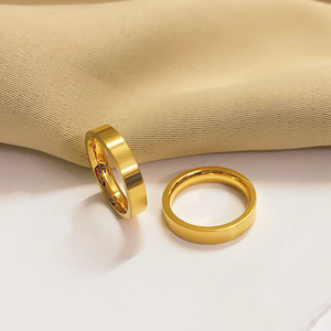 18K PVD Gold Plated Stainless Steel <b>Plain</b> Band <b>Ring</b> for Women | Minimalist Design | Waterproof, Hypoallergenic & Non-Fading - Product Image 6