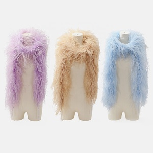5 plis 10-15 cm <span class=keywords><strong>plume</strong></span> d'autruche Boa écharpe <span class=keywords><strong>plume</strong></span> pour fête mariage mode robes vêtements Costumes décoration noël - Product Image 2
