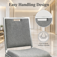 Chaise de banquet à structure métallique robuste, siège en mousse haute densité, chaise de salle à manger moderne pour hôtel avec dossier et poignée, empilable