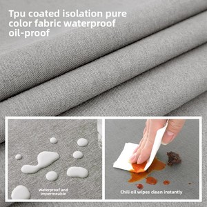 <span class=keywords><strong>Nappe</strong></span> en coton et <span class=keywords><strong>lin</strong></span> imperméable en TPU, résistante à l'huile, couleur unie, rectangulaire, avec bordure à pompons, style moderne et minimaliste pour salle à manger - Product Image 2