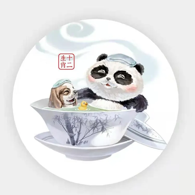 Jia Yi Panda Bathing For The Dog Zeramika Mendi Ceramiczne Keramicki Coaster Board Diatomite Coaster