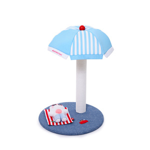 Miao Xiaoyuan Cat Climbing Frame Beach Holiday Mini Scratch Post Striped 45x45x60cm Eco-Friendly <b>Small</b> Cat Use - Product Image 5