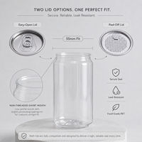 Bouteille transparente en PET de 330 ml et 500 ml pour boissons gazeuses, personnalisable avec logo, avec couvercle facile à ouvrir