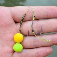 Hameçons de pêche à la carpe Hirisi en acier haute teneur en carbone, revêtement PTFE, tranchants, barbelés, avec œillet 8015