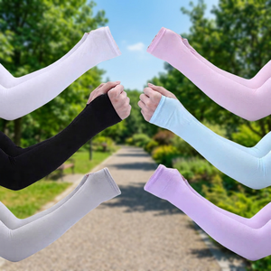Manchons de bras unisexes anti-UV, protection solaire, rafraîchissants, pour cyclisme, course à pied, pêche, sports, blanc, noir, rose, bleu, gris, violet - Product Image 3