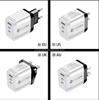 40w EU US UK Charging Head 2PD + USB Charger PD Phone Charger Type-c Adapter pour iphone 17 16 15 14 13 12