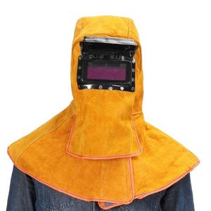Masque de soudage électrique tout-en-un en cuir de vachette avec trou de ventilation, anti-brûlure, anti-chaleur, <span class=keywords><strong>casque</strong></span> de soudage monté sur la tête - Product Image 5