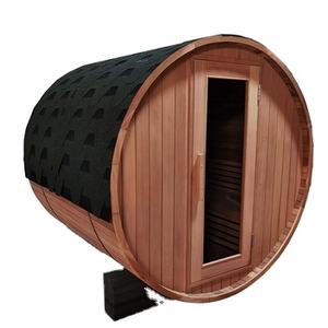 Sauna en fût moderne pour 2 personnes, extérieur, en bois massif, pour villas, avec poêle - Product Image 6