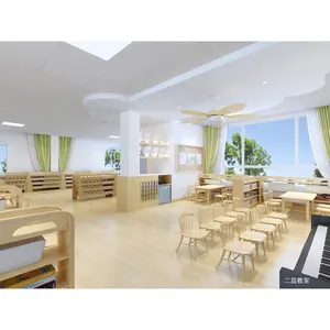 international school simple style wooden modern childcare kindergarten preschool school furniture kids classroom plan for second