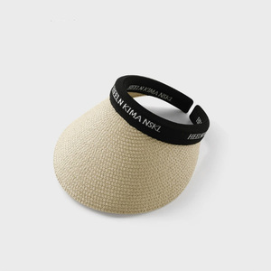 Chapeau <span class=keywords><strong>pare</strong></span>-<span class=keywords><strong>soleil</strong></span> pour femme, protection solaire, protection UV, chapeau en paille tressée, chapeau à calotte ouverte pour femme, chapeau <span class=keywords><strong>de</strong></span> paille d'été - Product Image 3