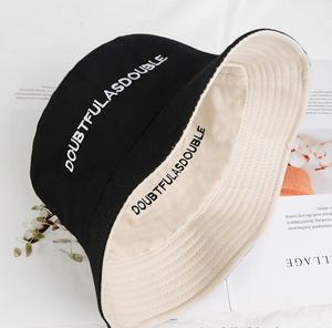 Nouveau chapeau de pêcheur réversible unisexe à la mode minimaliste en plein air casual voyage brodé soleil seau chapeau - Product Image 4