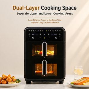 <span class=keywords><strong>Freidora</strong></span> de Aire Personalizable de Gran Capacidad de 14L, Doble Zona, Eléctrica, Totalmente Metálica, con Pantalla Táctil - Product Image 2
