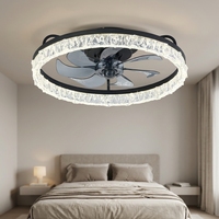 Ventilateur de plafond LED à moteur DC encastré à profil bas, moderne et luxueux, 7 pales, télécommande, intelligent, pour la maison (ventilateur-plafonnier)