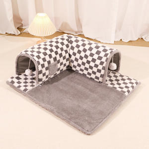 Nid tunnel pour chat confortable avec motif solide refuge fermé écologique pour toutes les saisons en ligne grotte de chat d'hiver chaud populaire - Product Image 4