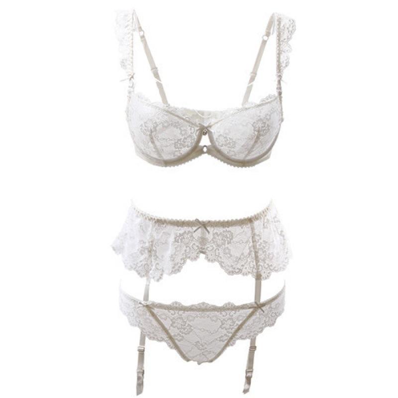 Women Underwear Set Push-up Underwire Bra Fashion Sexy See-Through Lace Bra Wholesale Lingerie Bra and Panties Set for Women