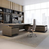 Ensemble de mobilier de bureau moderne de luxe Yiloya, bureau de direction en bois en forme de L et chaise combinées, table de PDG
