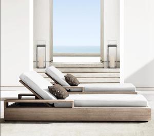 Chaise longue de luxe en teck massif moderne pour jardin, piscine, plage, hôtel 5 étoiles, villa, pont, yacht, <span class=keywords><strong>transat</strong></span> - Product Image 6