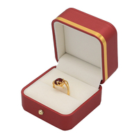 FADELI PACKING-EPR Vente en gros Boîte à bijoux en cuir PU rouge, emballage créatif pour bijoux fins, boîte à bagues pour femmes avec inserts