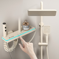 Nuevo Diseño de Lujo, Sistema de Ducha Inteligente con Pantalla Digital LED, Termostático, de Latón, con Teclas Tipo Piano y Lluvia Suave para Baño