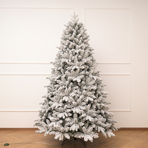 PE+PVC Snow <b>Lighted</b> Warm White String Lights Flocked Artificial Christmas <b>Tree</b> Indoor Decoration - Product Image 3