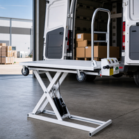 Plateforme élévatrice à ciseaux électrique portable de haute qualité, capacité de charge de 200 kg, hauteur de levage de 1,2 m, cric de chargement mobile pour les camions de livraison de marchandises