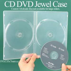 SUNSHING Factory 7mm Slim Clear Color Single CD Disc <b>Case</b> 9mm Empty Black DVD Movie <b>Cases</b> Plastic Blu-Ray Boxes for 2 CD/DVD/BD - Product Image 1