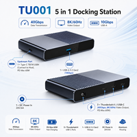 Base de Conexión Thunderbolt 4/USB4 5 en 1, 40 Gbps, 8K+60Hz, 60W PD, Hub USB-A de 10 Gbps, Carcasa de Aluminio, en Stock