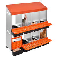 JH Mech - Tiroir de collecte d'œufs à double niveau et 8 compartiments, structure en acier galvanisé, nichoirs pour poules, œufs à roulement