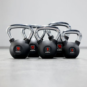 Kettlebells en acier recouverts de caoutchouc avec logo personnalisé SMARTFIT <span class=keywords><strong>KG</strong></span> LBS, ensemble de kettlebells, équipement de fitness pour la salle de sport - Product Image 4