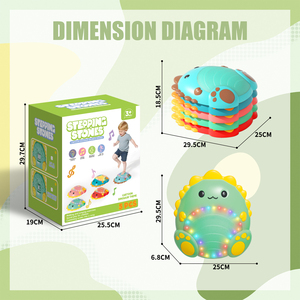 5 pièces de jeu d'équilibre pour enfants en plastique coloré, motif dinosaures et traversée de rivière, pour usage intérieur/extérieur, avec pierres de marche pour l'entraînement à l'équilibre - Product Image 6