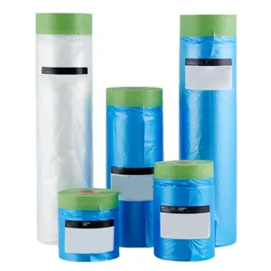 waterproof pretape kraft masking paper blue painter plastic cover