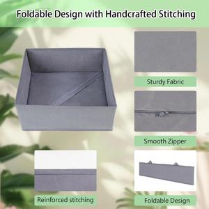 <b>Collapsible</b> Glossy 6-Set Eco-Friendly Modern Non-Woven Fabric Multifunction Clothing Organizer Rectangle Bra Sock <b>Storage</b> 5-10kg - Product Image 3