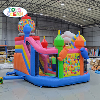 Château Gonflable Commercial Thème Sucreries et Sucettes, Combo Château Gonflable Sweet Land avec Toboggan pour Location de Fêtes d'Enfants