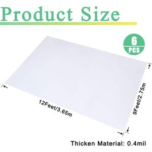 Drop Cloth Plastic Sheeting 9 X 12 Ft Waterproof Painters <b>Tarp</b> Furniture Floor Protection - Product Image 2